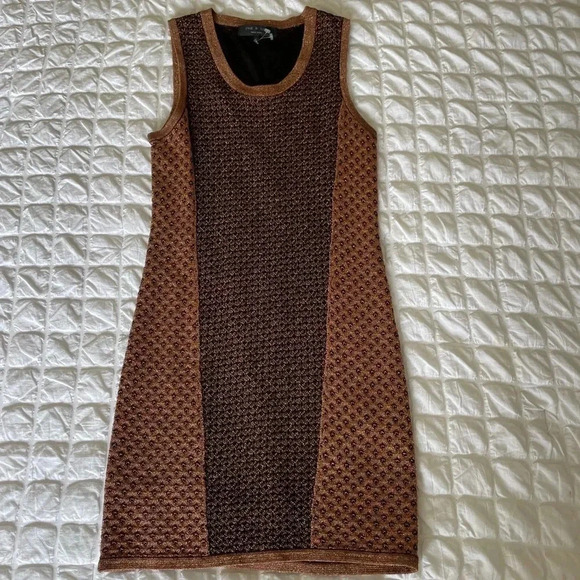Rag & Bone Amanda bronze metallic mesh mini dress - Picture 4 of 11